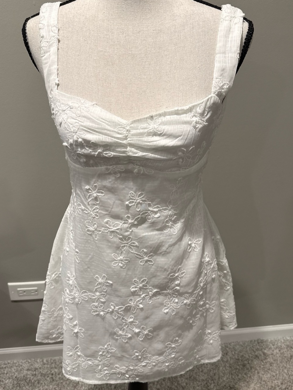 Princess Polly White Embroidered Mini Sundress